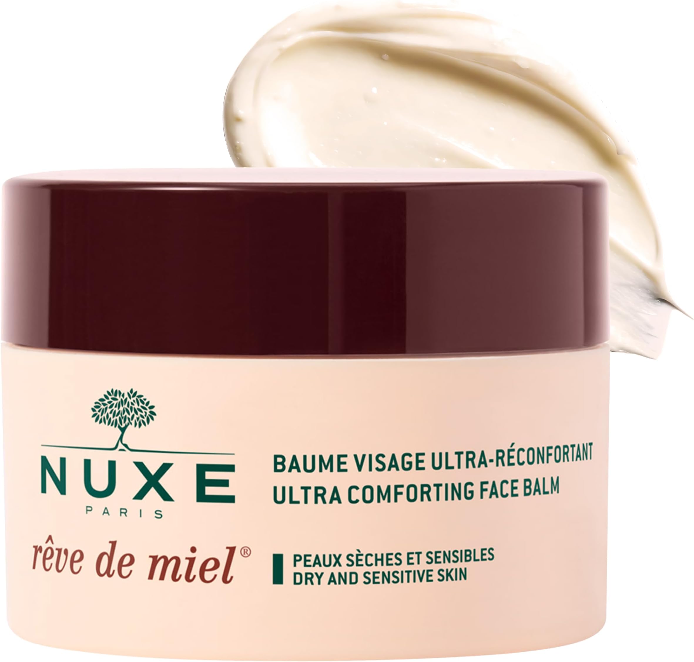 Rêve de Miel Ultra Comforting Face Balm - Nourishing Cream for Dry & Sensitive Skin, 1.7 Oz