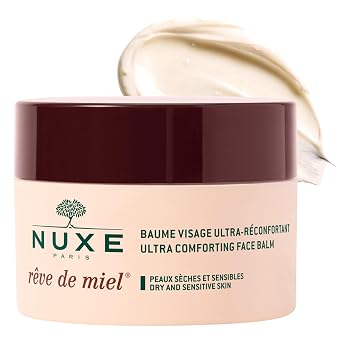 NUXE Ultra Comforting Face Balm with Honey, Propolis & Precious Oils, Reve de Miel Facial Moisturizer Cream For Dry, Sensitive Skin, Barrier Support & Daily Hydration, 1.7 oz