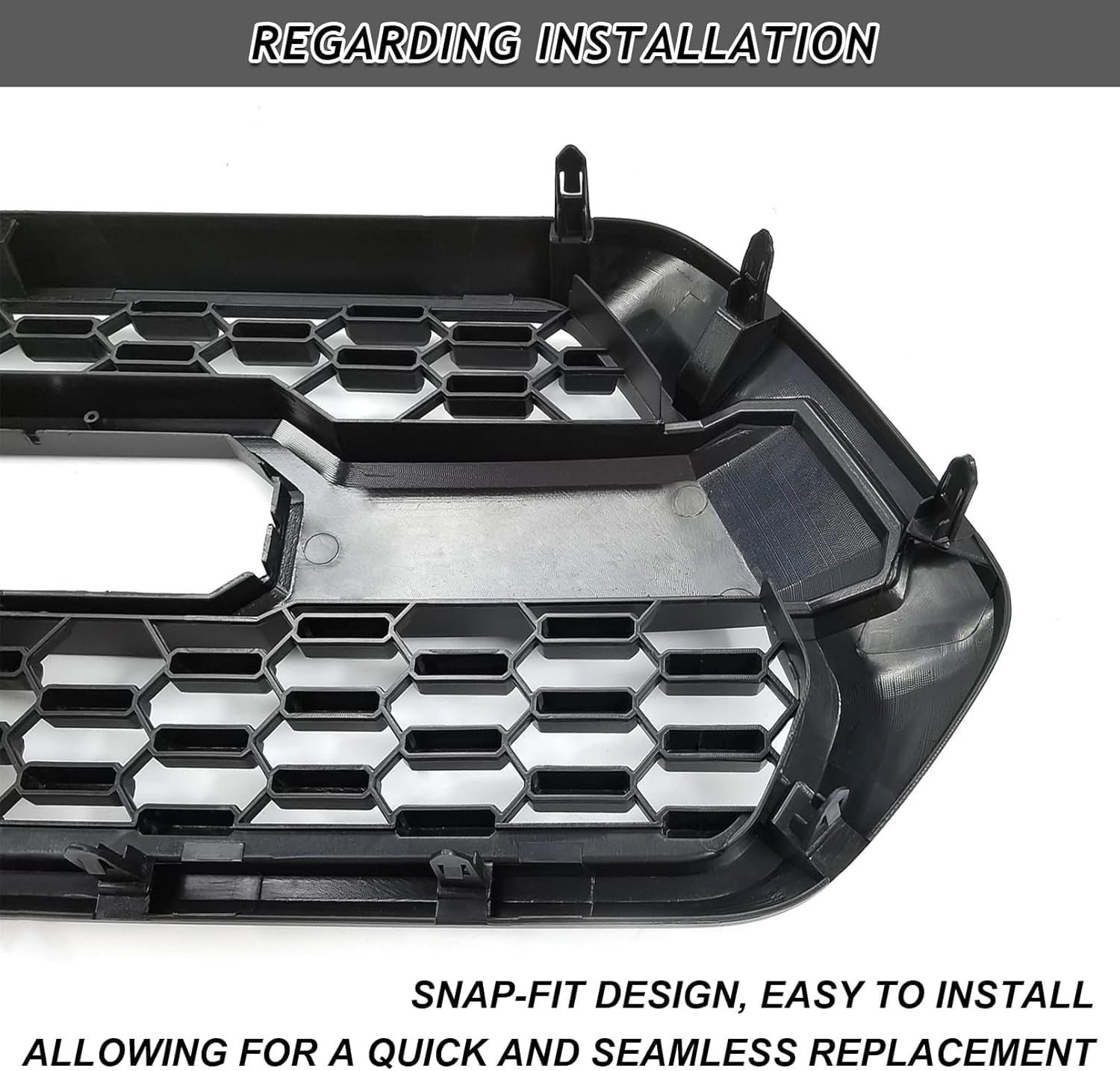 Front Front Radiator Grille Assembly Fit For 2016-2023 Toyota Tacoma Front Bumper Grille & Outer Frame Surround & Bracket Holder Shell Replacement Accessories Matte Black
