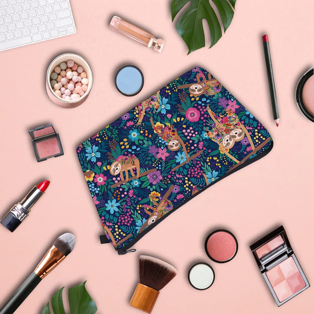FAVORTALK Cosmetic Bags Portable Small Make Up Bags with Zipper Makeup Bags Water Resistant Travel Wash Bag Multifunctional Toiletry Pouch for Women Girls Ladies B1010 — view 6
