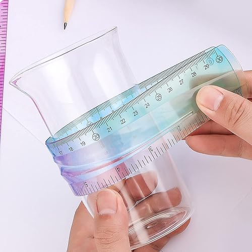 Miniatura 3 de 2 reglas flexibles de 12 pulgadas, regla flexible de doble escala flexible, reglas rectas transparentes pastel, reglas inastillables para niños,