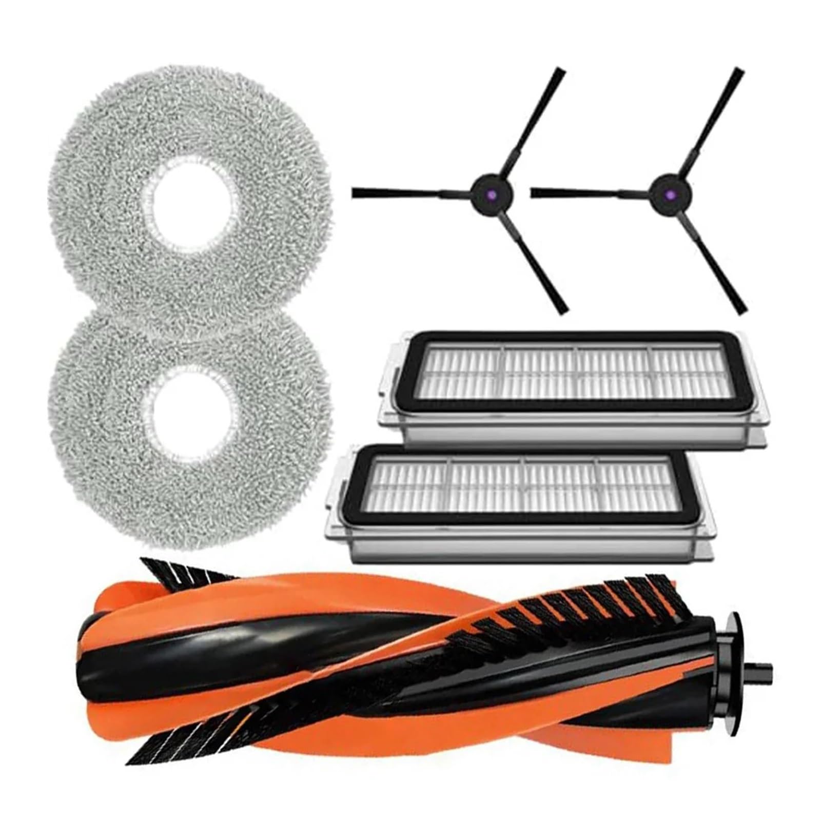 RHOBYXONZ Main Brush, Side Brushes, Filters And Mop Set, Compatible For Cecotec, Compatible For Conga, For M100 Spin AI Robotic Vacuum Cleaner