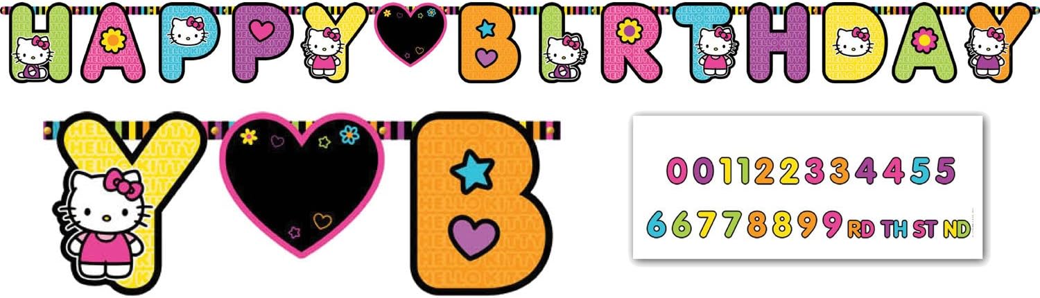 Hello Kitty Tween Banner Happy Birthday Jumbo Add Age Party Customize Decor