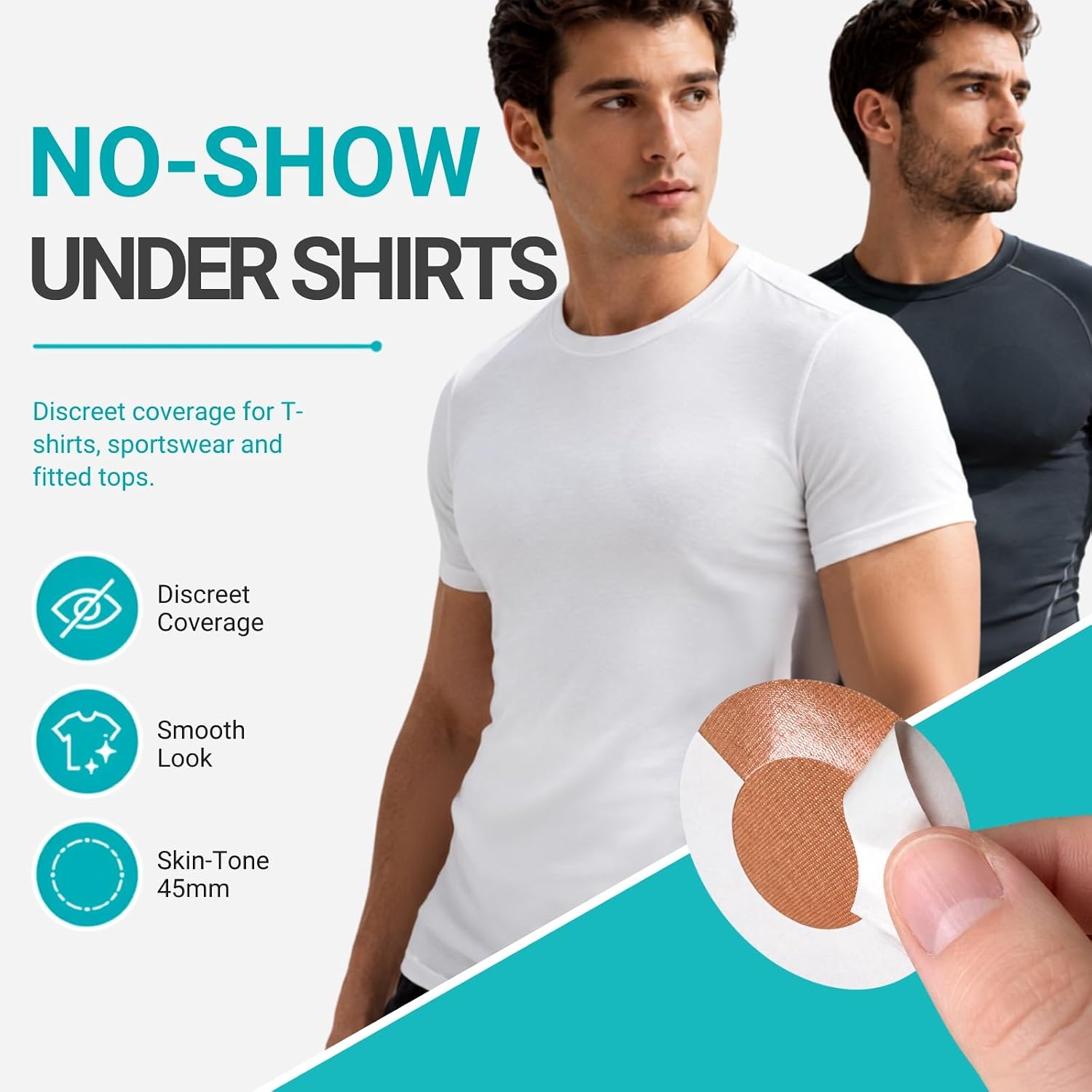 Nipple Covers Men Running Anti Chafing Nipple Tape for Marathon Sports | 45mm nipple covers for men with glue-free center, designed for running to prevent chafing with secure comfort
