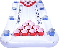 GoPong Pool Lounge 6ft Inflatable Beer Pong Table Float with Cup Holders - Social Floating Raft for Pool Parties