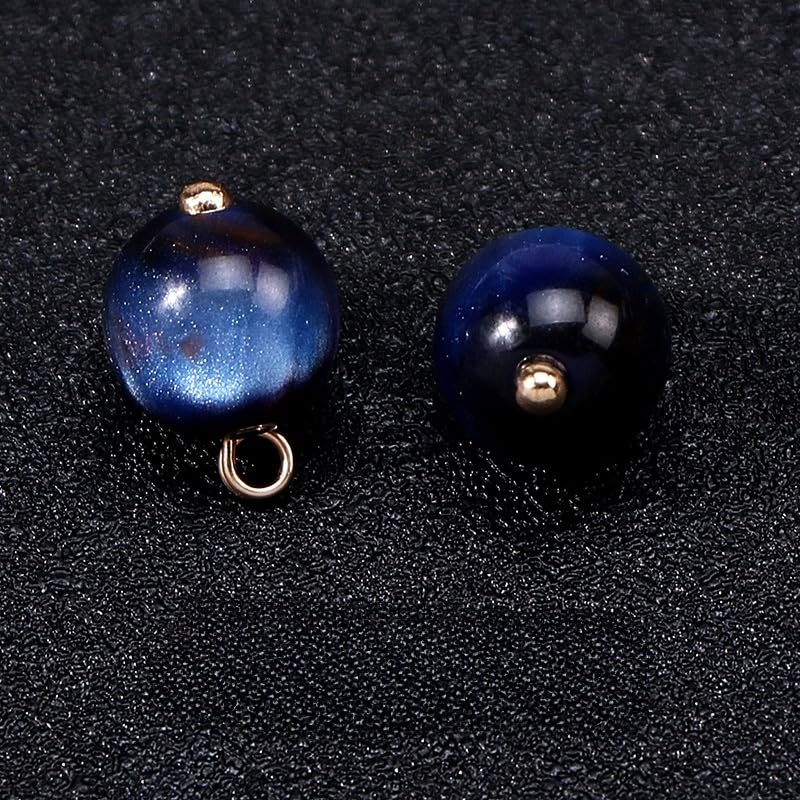 Guziki perłowe Guziki perłowe, 20 szt., 10 mm, pomarańczowo-żółte, małe, okrągłe, do tkania, guziki z żywicy na trzonku(Dark Blue)