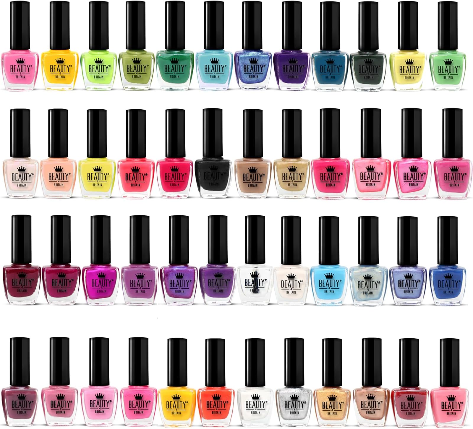Beauty4Britain 48 x NAIL VARNISH POLISH SET 48 MODERN COLOURS THE BEST GIFT UK (Colour Set A+B)