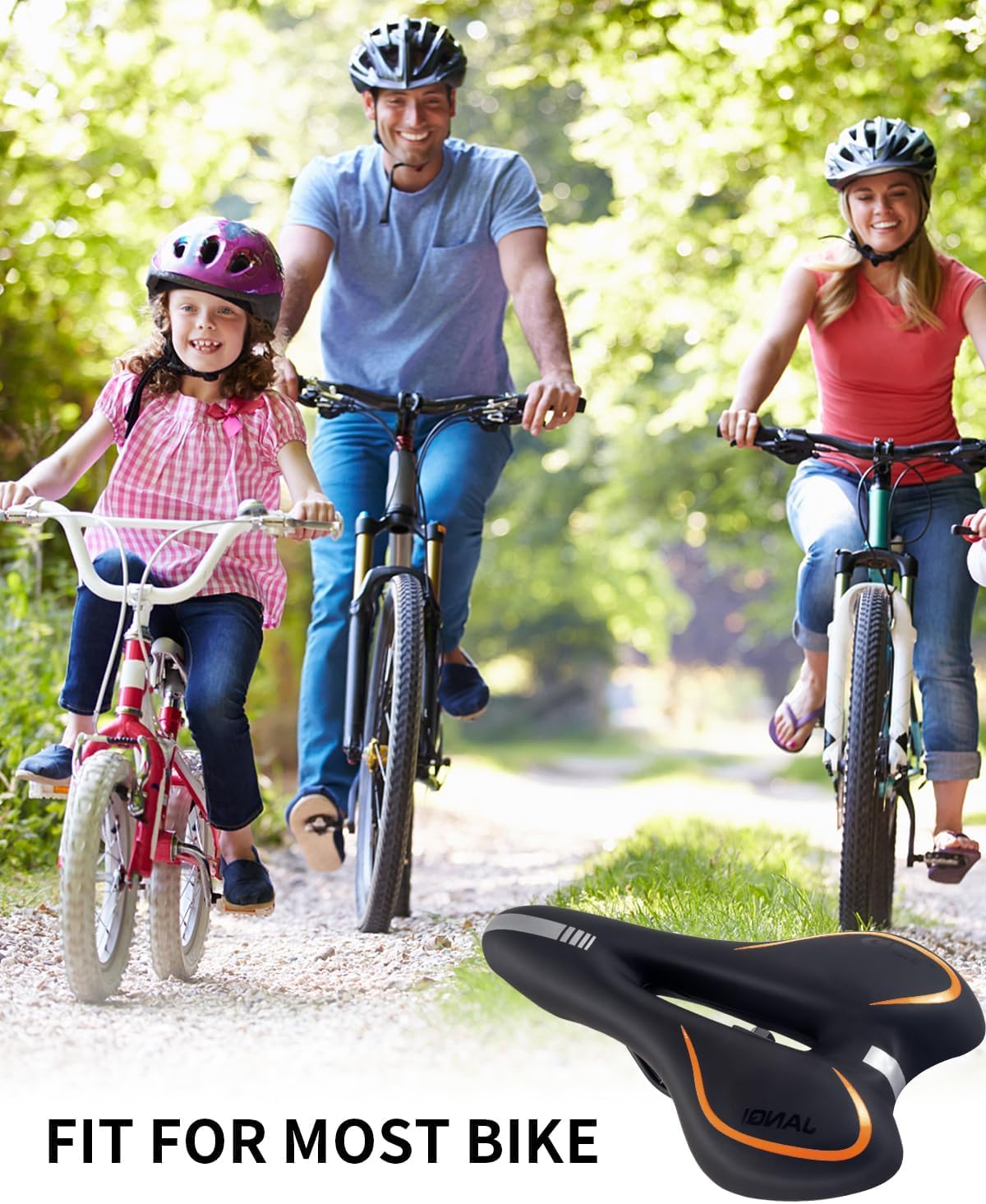 MSDADA Sella per bicicletta in gel, per uomo e donna, impermeabile, confortevole e morbido, per bici da strada, cruiser, mountain bike, cyclette, bici da città