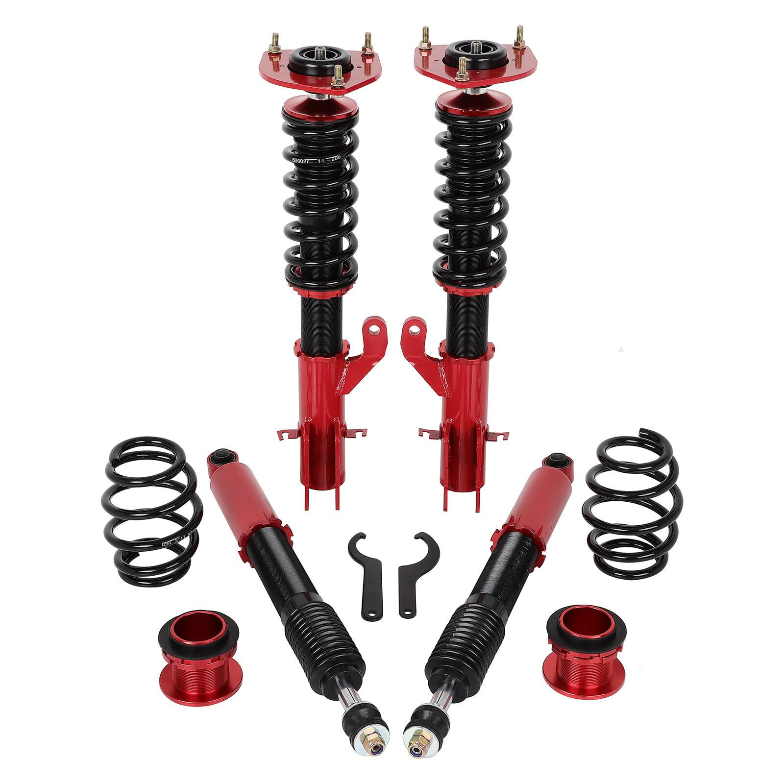 Amazon.com: ANGLEWIDE Adjustable Height Coilovers Struts Front And
