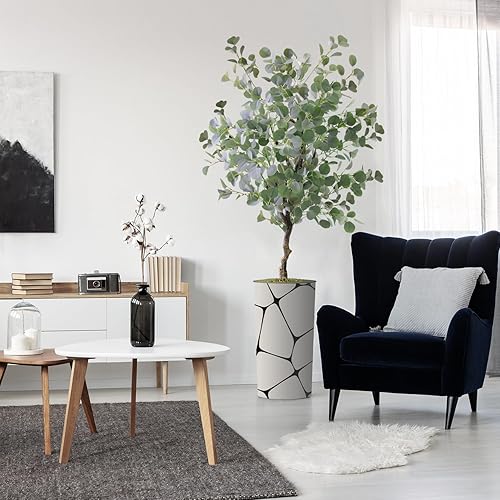 SIGNWIN - Árbol artificial en maceta con diseño y textura de flores y pájaros, decoración moderna, planta de piso, para el hogar u oficina