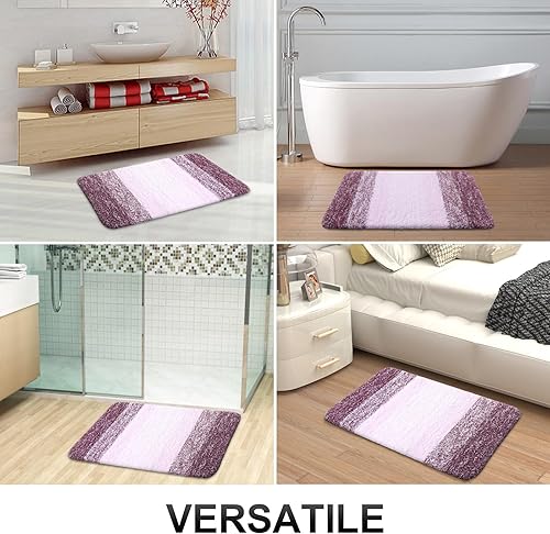 Miniatura 217 de OLANLY Juego de 2 alfombras de baño de 2 piezas, alfombras de baño de microfibra suave y absorbente y alfombra de inodoro con contorno