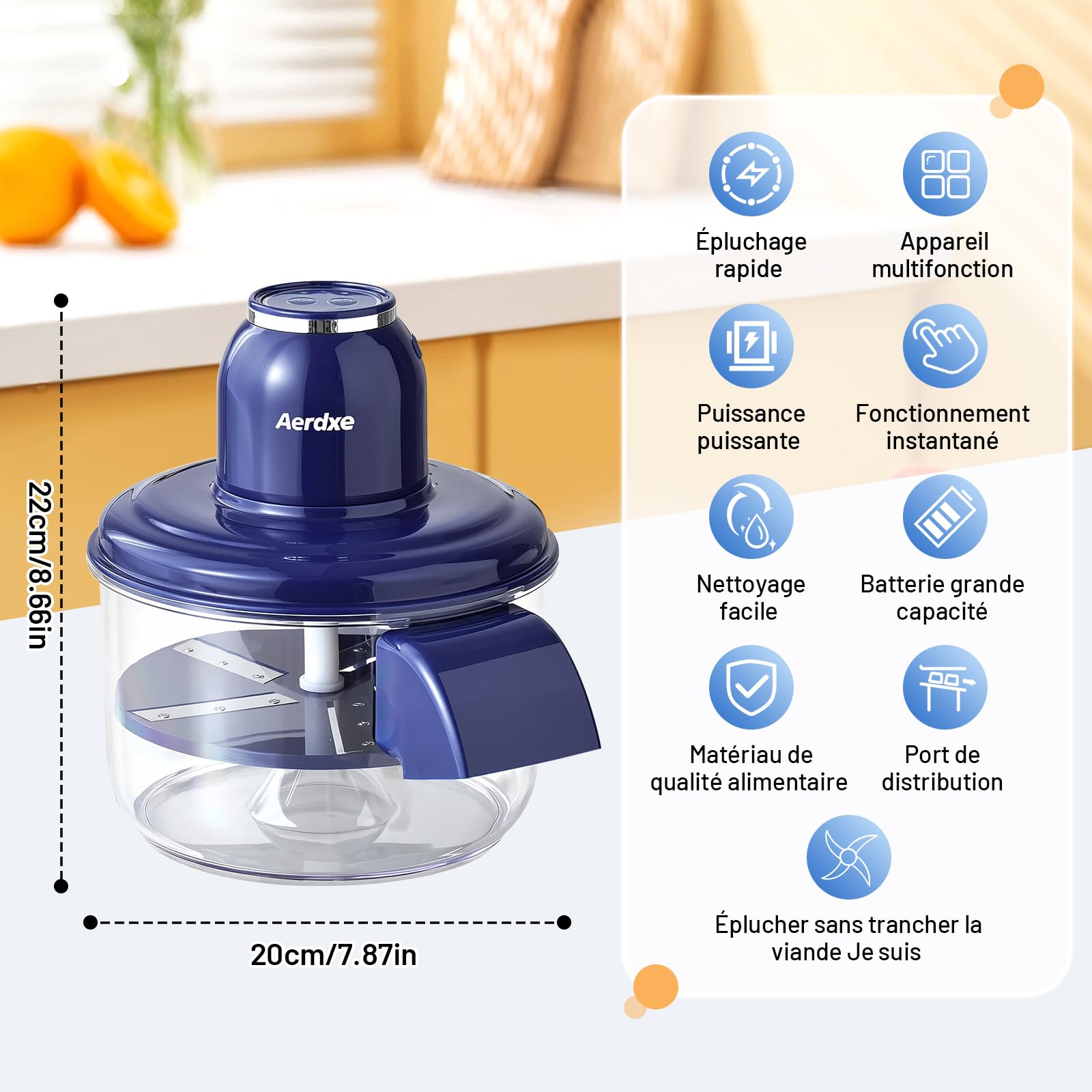 MagiDeal Machine à éplucher les Raisins électrique, Outil Automatique pour éplucher de Tomates de Fruits, éplucheur D'ail, Rechargeable Par USB, Accessoires Efficaces Outil de Cuisine pour L'ail