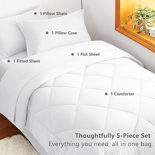 Miniatura 387 de CozyLux Juego de edredón de tamaño Queen, rojo burdeos, toda la ropa de cama en una sola bolsa, 7 piezas: edredón, fundas de almohada y de almohada