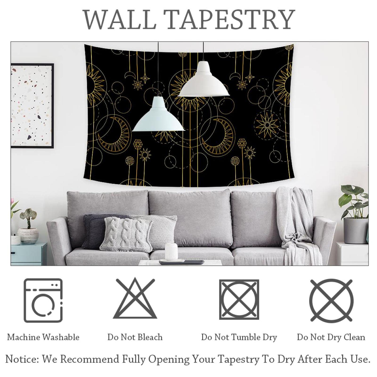 Arazzo Da Parete Extra Large Bianco E Nero Con Frasi Motivazionali, 150x130 Cm, In Poliestere, Perfetto Per Camera Da Letto O Aula