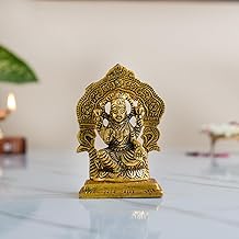 DecorTwist® Lakshmi Idol 4.9 Inch Height | Metal Laxmi Murti | Lakshmi MATA Gift for Home Decor, Office Desk, Puja Room Figurine, Decorative Showpiece Pack of 1
