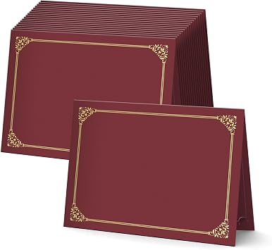 مجلدات الشهادات الحمراء BELLE KR 8.5 x 11، 30 قطعة - تُستخدم كحاملات شهادات الجوائز مع حدود من الرقائق الذهبية للشهادات والجوائز والمستندات والدبلومات بحجم حرف 8.5 بوصة x 11 بوصة