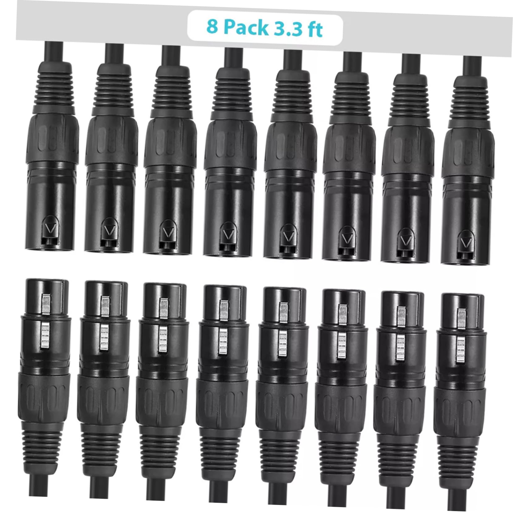 IMIKEYA Lot de 8 Câbles Dmx 3 Broches Légers et Robustes Stable pour Éclairage de Scène et Matériel Audio Professionnel