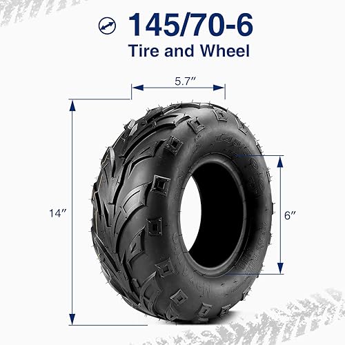 Miniatura 5 de MaxAuto Neumáticos 145 70-6 ATV 14570-6 Mini Bike Neumáticos 145 70 6 ATV & Go Kart Street Mini Bike Neumáticos, 4 capas sin cámara, juego de 2