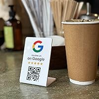 Vista 6 de Soporte de revisión de Google - NFC y código QR, fácil configuración, para todas las empresas (paquete de 1)