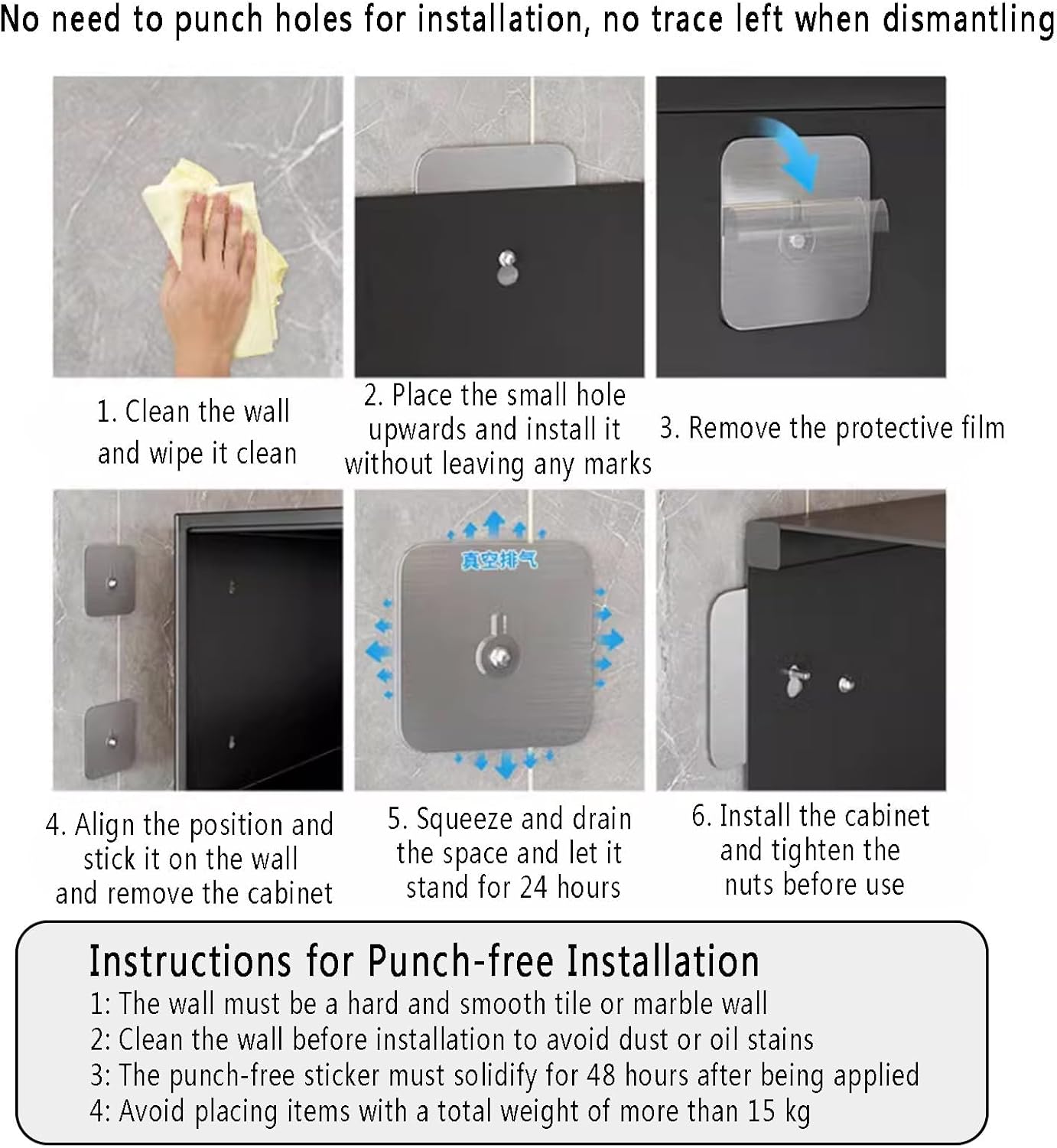 Wall Mounted Glass Cabinet with LED Light - Gray/White Kitchen Pantry & Bathroom Storage, No Drill Floating Shelves, Compact 50x19x30cm (19.7x7.5x11.8in)