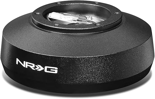 NRG Innovations Volante de carreras NRG con cubo corto, eje de dirección de aluminio con bloqueo, unidad de adaptador de liberación rápida con