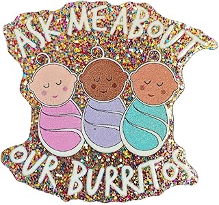 NICU Mother Baby Badge Reel - Ask Me About Our Burritos Badge Clip Retractable with ID Clip for Nurse Nursing Name Tag Card Labor and Delivery Badge Holder for Doctor Medical Student RN CNA Hospital