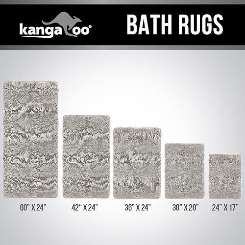 Miniatura 9 de Kangaroo - Alfombra de baño de chenilla, extra suave y absorbente, lavable a máquinaseco, parte inferior fuerte, alfombrillas de felpa para el