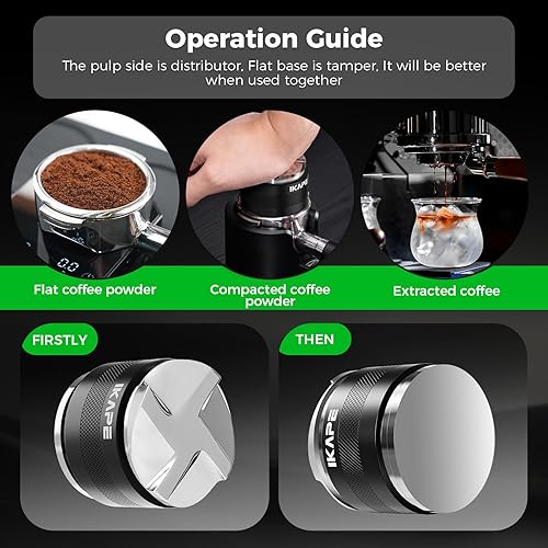 Miniatura 6 de IKAPE Productos de café, distribuidor de café de 2.087 in y manipulación manual, distribuidor de espresso de profundidad ajustable para todos los