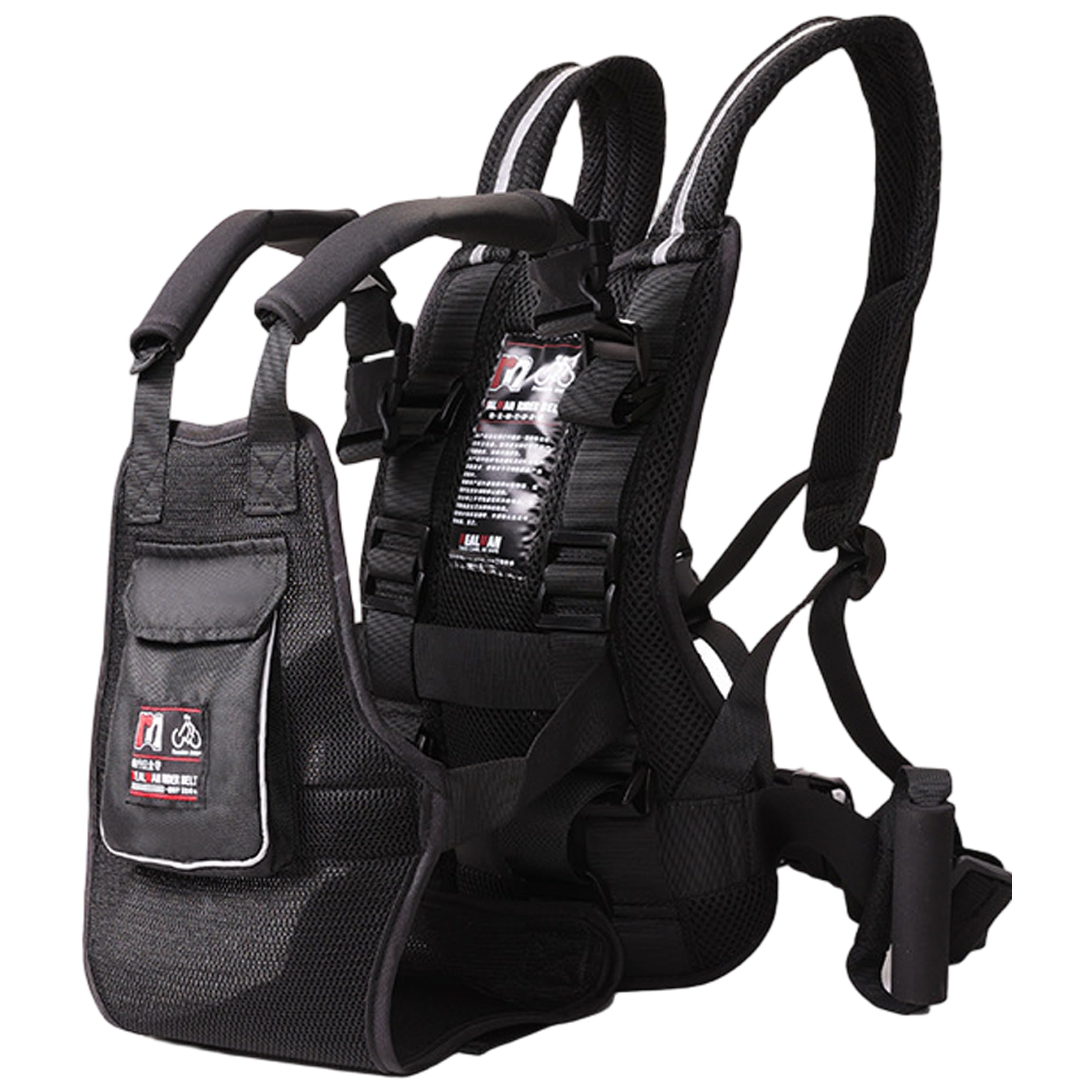 Arnés de motocicleta para niños chaleco negro de seguridad de 66x12cm para viaje en moto 6