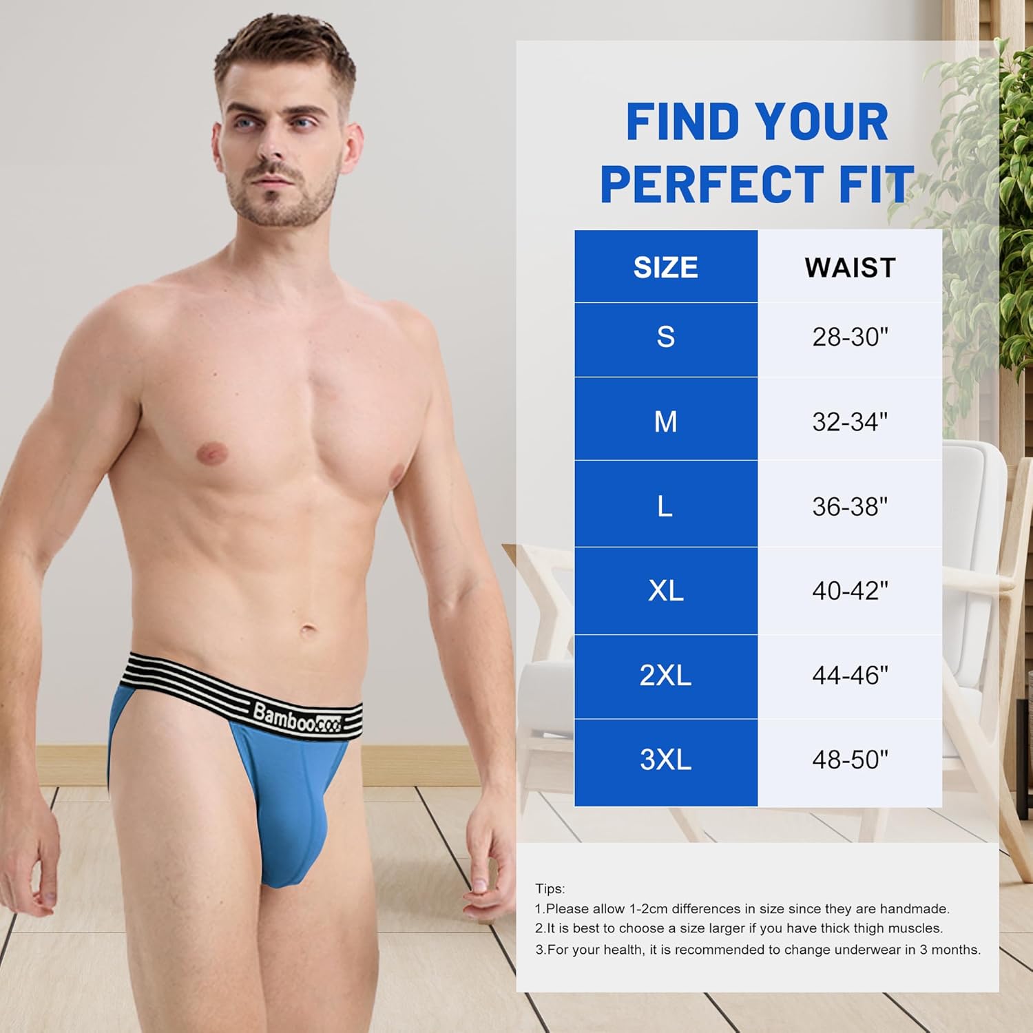 BAMBOO COOL Men's Bikini Underwear Contour Pouch Breathable Soft Mens String Bikini Briefs Tagless Mens Sexy Underwear 4 Pack - Image 6