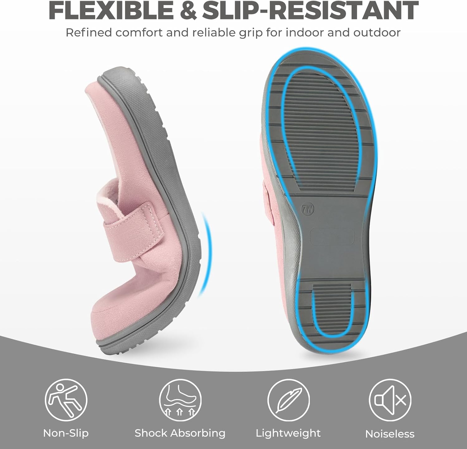 YOLIS Slippers with Arch Support for Women, Comfortable Orthopedic Slippers for Plantar Fasciitis, Non-Slip Women's House Shoes Indoor Outdoor - Image 6