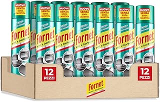 Fornet Sgrassatore Spray per Forni e Barbecue, Formula non Aggressiva, Senza Soda Caustica, 300ml x 12 Pezzi