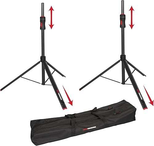 Gator Frameworks Juego de 2 soportes para altavoces de la serie ID con bolsa de transporte acolchada de nailon, juego de 2 soportes (GFW-ID-SPKRSET)