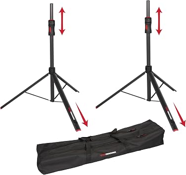 Gator Frameworks ID Series Speaker Stand Set with Padded Nylon Carry Bag, Set of 2 Stands GFW-ID-SPKRSET