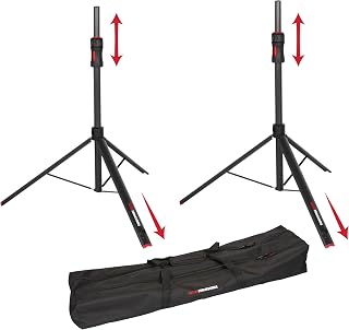 Gator Frameworks ID Series Speaker Stand Set with Padded Nylon Carry Bag, Set of 2 Stands (GFW-ID-SPKRSET)