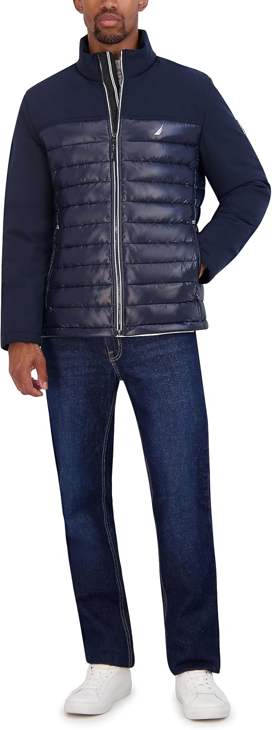 Nautica Women's Lightweight Mixed Media Quilted Jacket - Image 4
