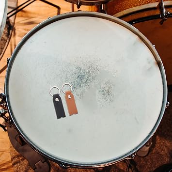 2pcs Universal Drum Tuning Key Covers Pu Leather Protective Sleeve Snare Drum Keychain for Marching Percussion