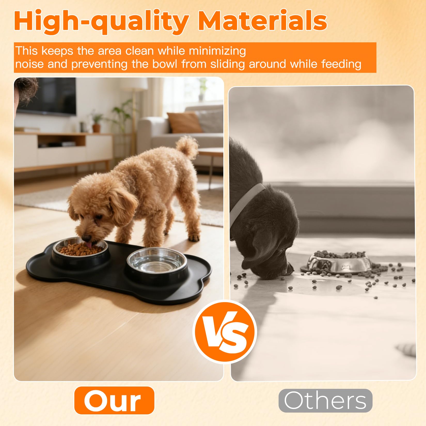 2 PcsComedero Perro Pequeño, Comedero Gatos, Comedero y Bebedero Perros Antigoteo, Comederos Bebedero para Gatos Perros Mascotas de Acero Inox, con Base de Silicona Antideslizante (S 36 x 21 cm)