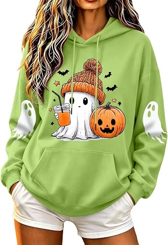 Vividcrate Funny Women's Halloween Hoodies 2026 Long Sleeve Pullover Sweatshirts