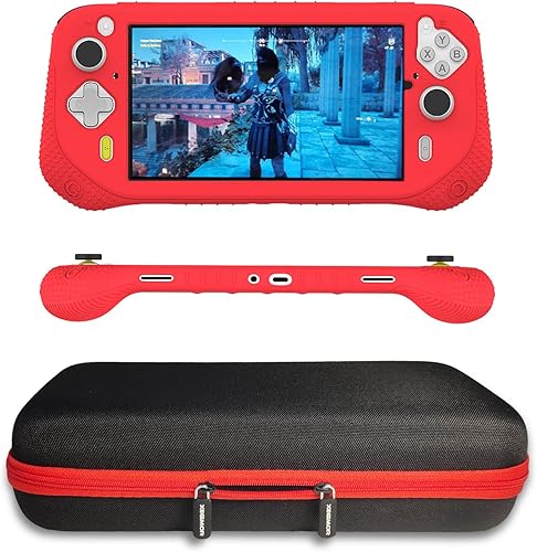 Vista 4 de Funda de silicona y funda de transporte compatible con Logitech G Cloud Gaming de mano, protector de pantalla para accesorios de consola Logitech G