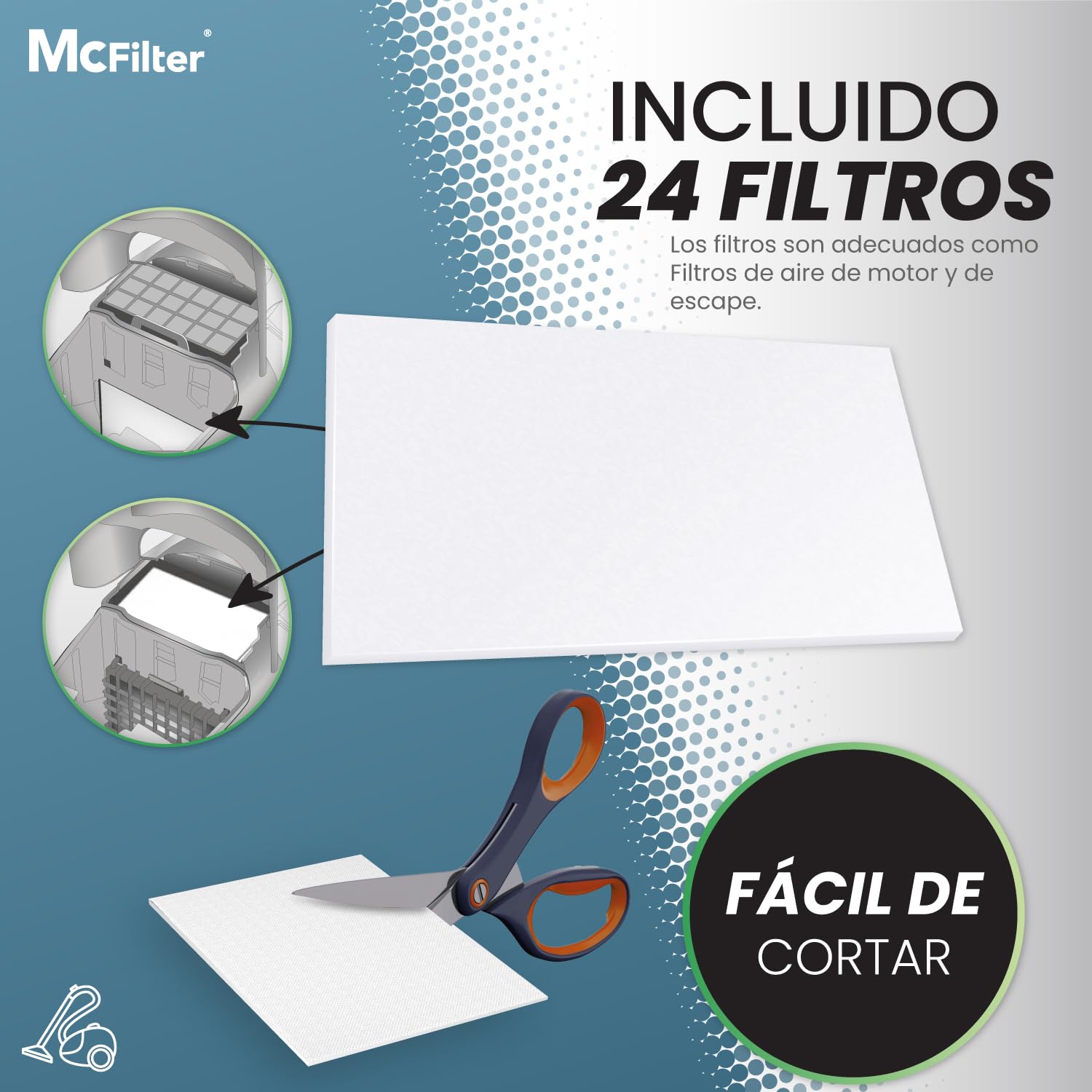 McFilter | 48 bolsas de polvo adecuadas para aspiradoras Miele serie GN S2 S4 S5 S6 S8, Complete C2/C3, Classic C1 | bolsa de polvo incl. 24 filtros | MAXI BOX