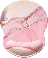 Vista 27 de Alfombrilla para mouse con soporte de muñeca, almohadilla antideslizante para mouse para oficina, computadora, laptop y Mac, cómoda y ligera