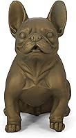 Vista 3 de Christopher Knight Home Susan - Estatua de jardín de bulldog francés para exteriores, color dorado rústico