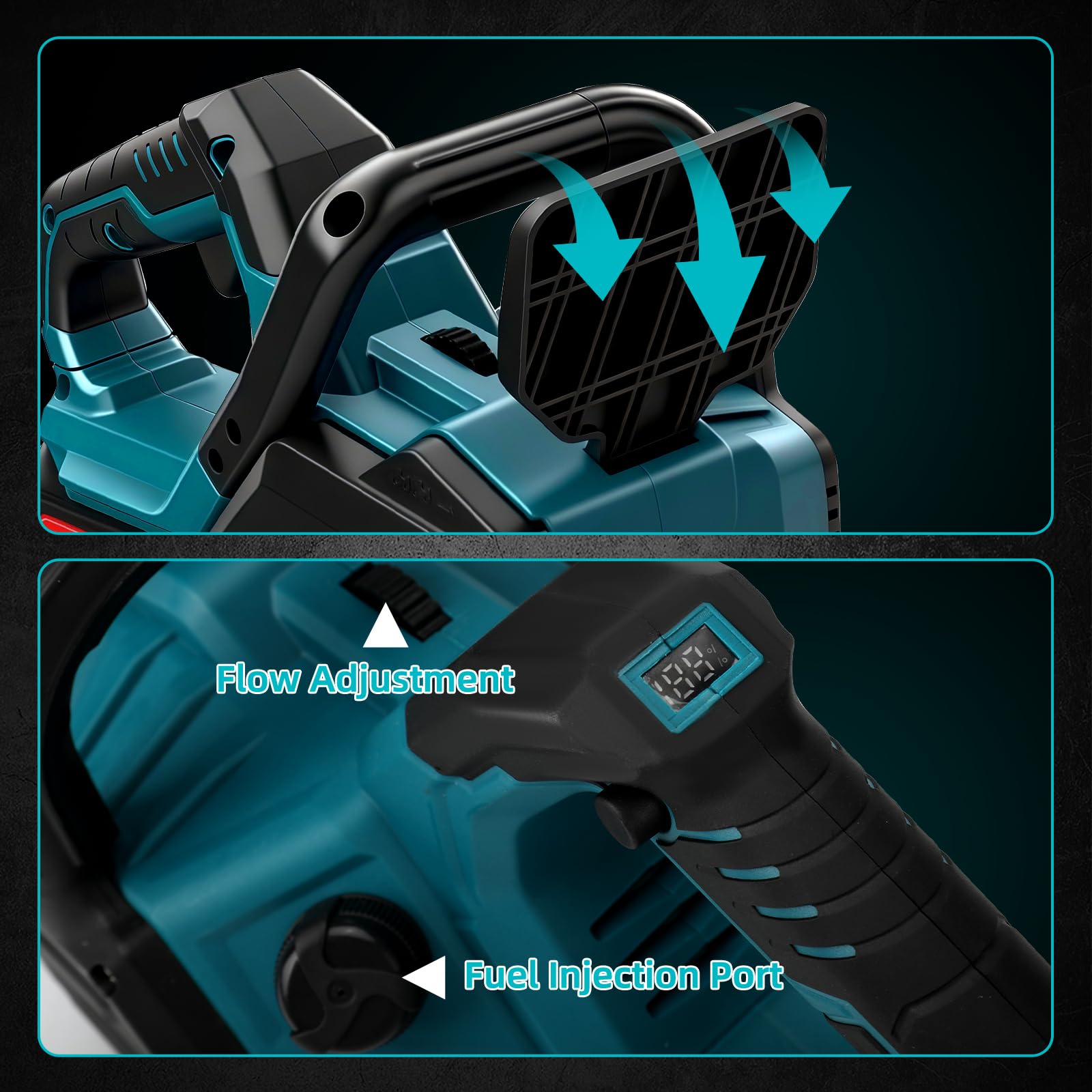 WingFly Motosierra Eléctrica 12 pulgadas con Batería de 6000 mAh, 1200 W | Brushless Motosierra de Mano, Engrasador automático, Sierra de podar eléctrica para cortar madera, árboles, Jardinería