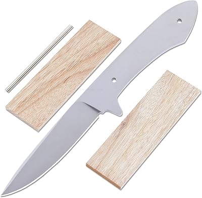 EZSMITH Knife Making Kit - Lil Sendero - DIY Master Series Fixed Blade - (Blade Blank & Pinstock w/Canarywood Handle Scales) - (Gift Boxed) - (Jerry Fisk, MS - USA Design) - (by KnifeKits)