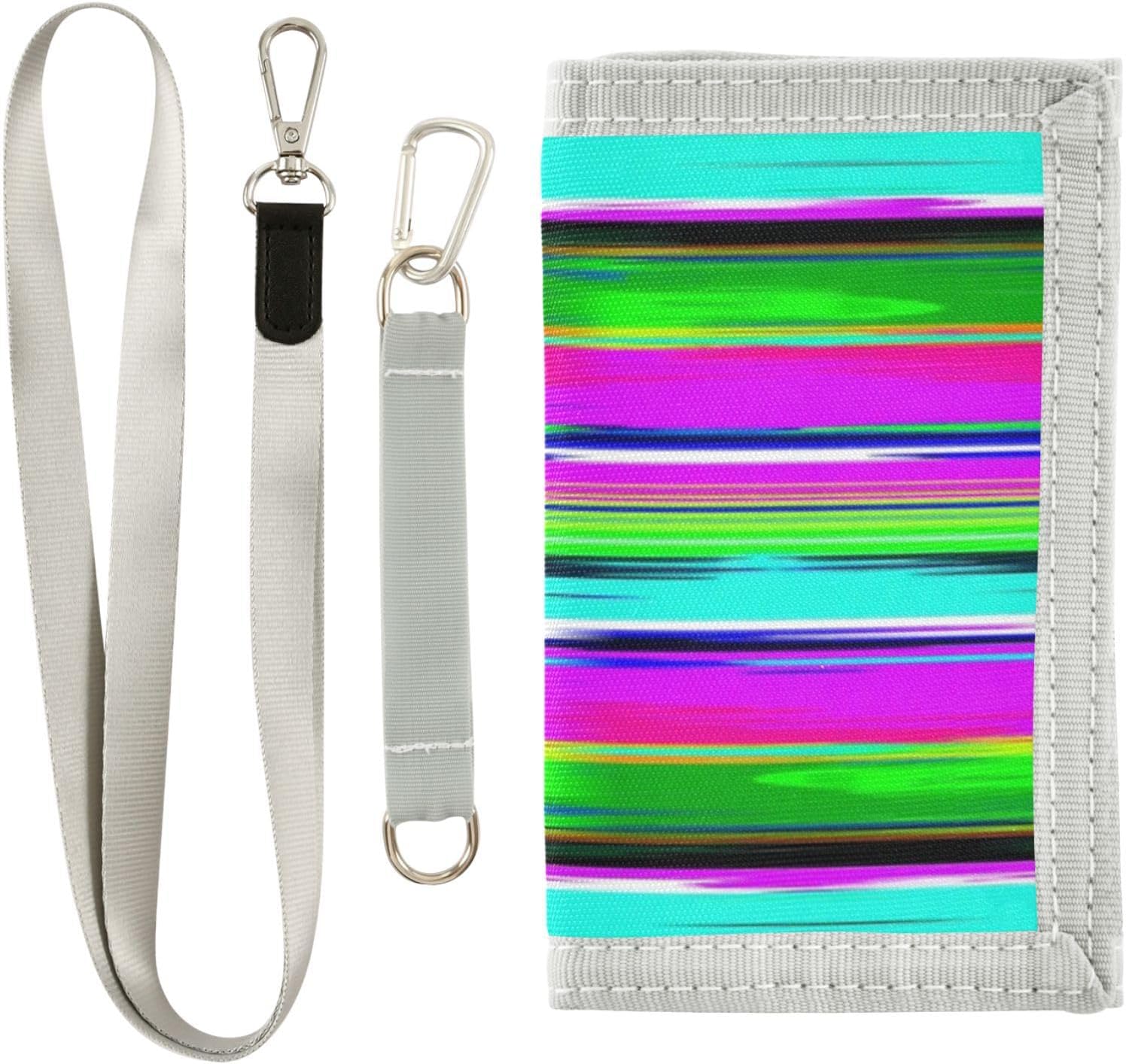 Kids Coin Purse Turquoise and Green Striped for Back To School Season