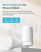 Vista 4 de AQUA CREST Filtro de agua para grifo, repuesto para filtro Brita®, sistema de filtración de agua del grifo Brita® Faucet 36311 On Tap, FR-200, Blanco