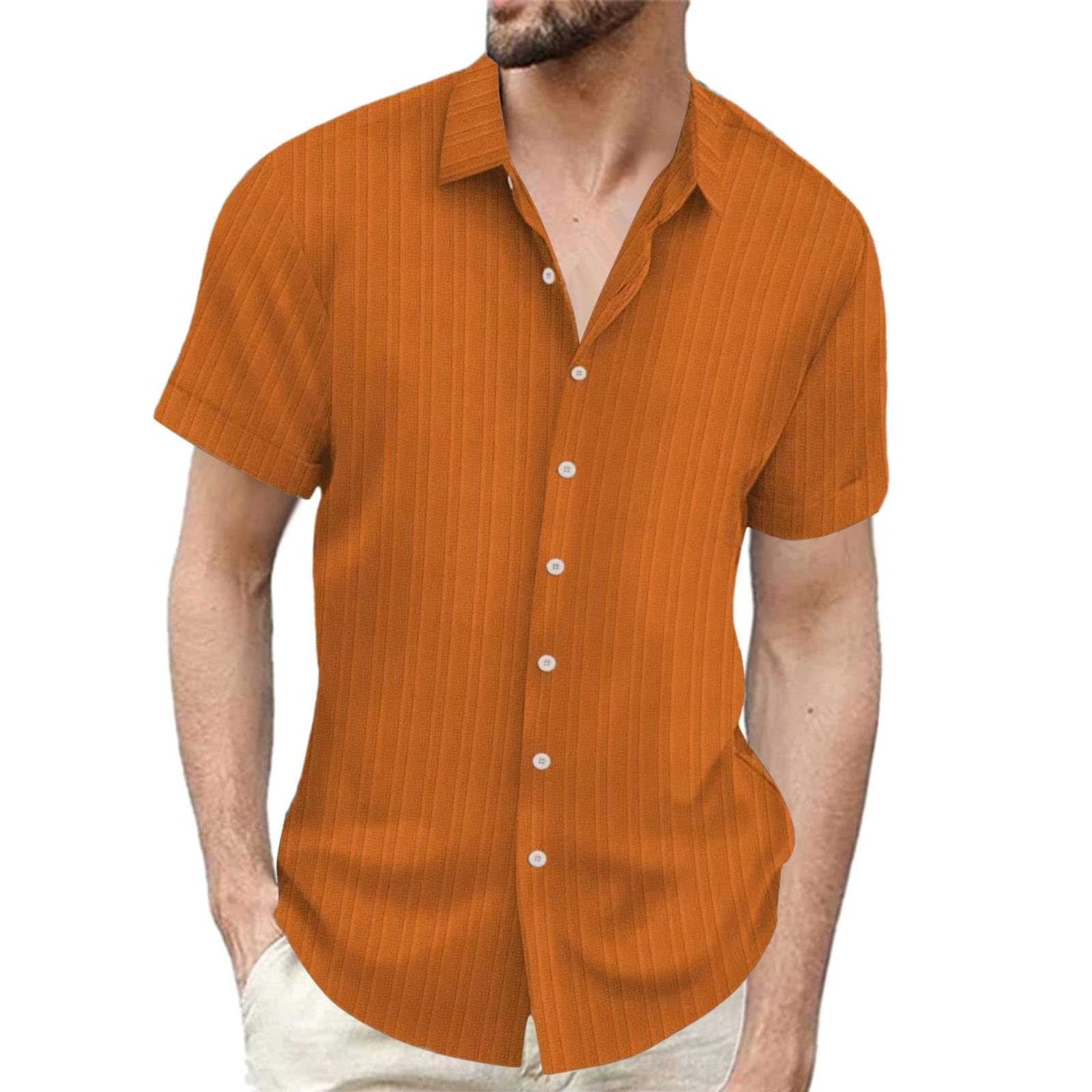 Generico Camicie da Uomo in Lino Camicie a Maniche Corte con Bottoni in Cotone Estivo Casual vestibilità Ampia Camicia Maniche Corte Uomo Camicia Blu Uomo Estiva