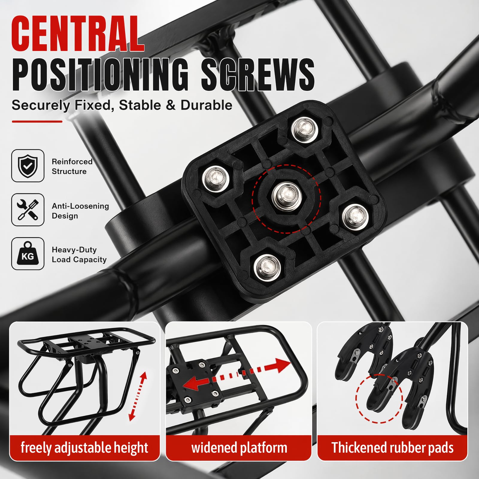 Set Portapacchi Bici Posteriore Universale In Lega Di Alluminio | Portapacchi Bici Posteriore 20-29 Pollici Portata Minima 50 Kg Portapacchi Posteriore Per Mtb Bici Da Strada Ebike