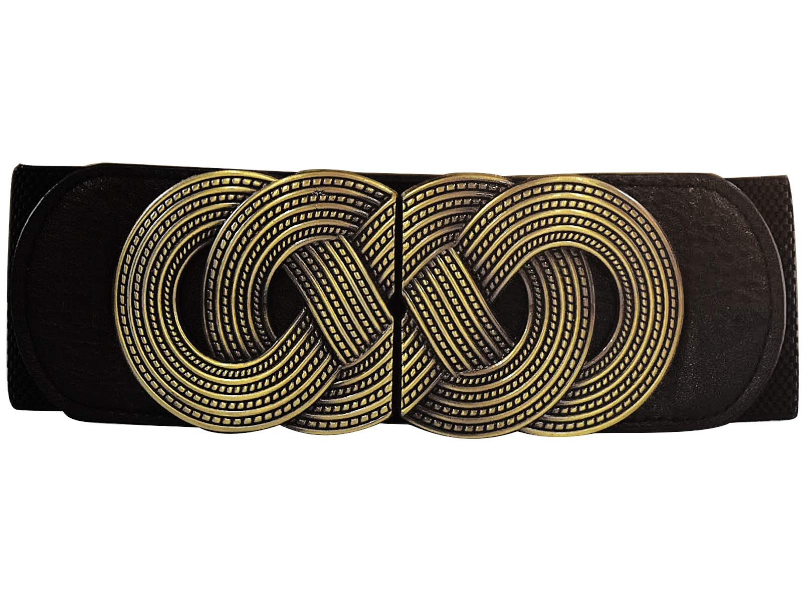 Designer Broad Belt with Beautiful & Fancy Buckle | Can be worn with Dresses, Skirts, Jeans| For Girls and Women |Leather & Elastic Belt | Strechable Free Size-image-46